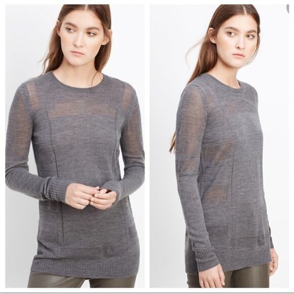 Vince Engineered Mesh CrewNeck Sweater Size Extra Small XS - Picture 1 of 8
